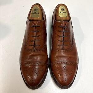 VERY GOOD Grant Stone x J. Crew Oxford Wingtip Bench Made Cap Toe Chili Brown 9